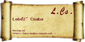 Lebó Csaba névjegykártya